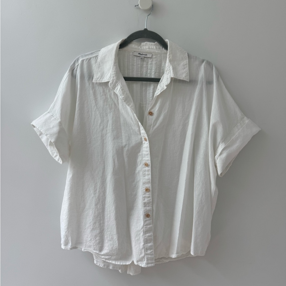 Madewell White Button-Up Shirt
